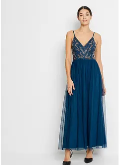 Trägerkleid mit Perlenstickerei, bonprix