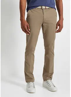 Regular Fit Stretch-Chinohose mit Gürtel, Straight, bonprix