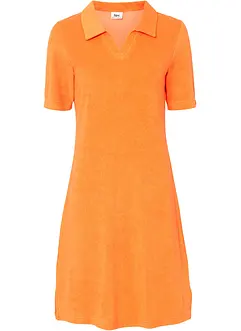 Knieumspielendes Frottee-Kleid mit Polokragen, bonprix