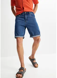Bermuda en jean avec taille élastiquée sur les côtés, Classic Fit, bonprix