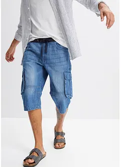 Bermuda long en jean, Loose, bonprix