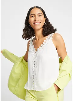 Top fluide avec dentelle, bonprix