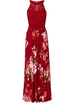 Sommer-Maxikleid mit Blumen-Print und Spitze, bonprix