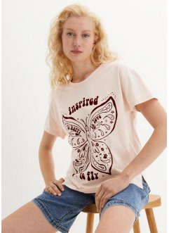 T-shirt coton avec imprimé placé, bpc bonprix collection
