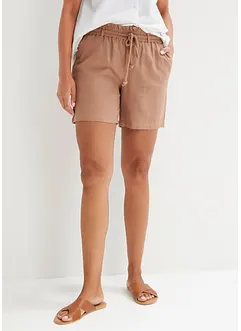 Leinen-Paperbag-Shorts, bonprix