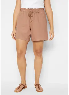 Leinen-Paperbag-Shorts, bonprix