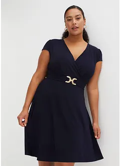 Jerseykleid mit dekorativer Schließe, bonprix