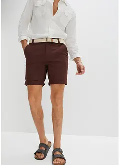 Stretch-Chino-Bermuda mit Gürtel, Regular Fit, bonprix