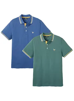 Piqué-Poloshirt (2er Pack) aus reiner Baumwolle, bonprix