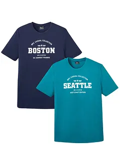 T-Shirt (2er Pack) aus reiner Baumwolle, bonprix