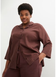 Blouse avec col à revers en lin, bpc bonprix collection