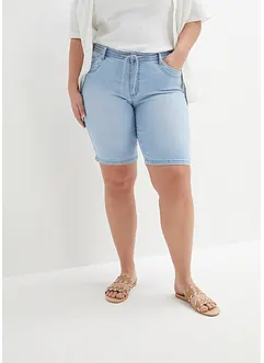 Bermuda en jean, coupe slim, taille mi-haute, bonprix