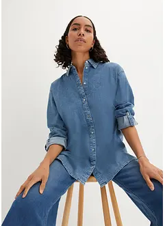 Oversize Stretch-Jeansbluse, bonprix