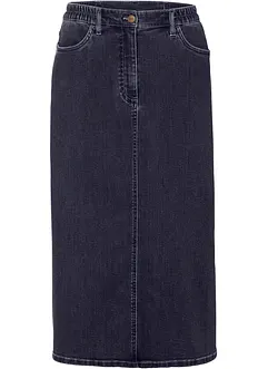 Jupe midi en jean extensible légèrement évasée avec taille confortable, bpc bonprix collection