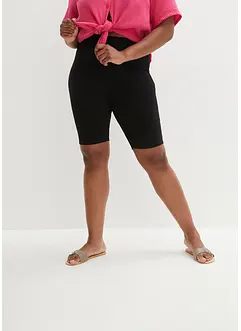 Bequeme High-Waist-Radler aus Rippjersey, bonprix