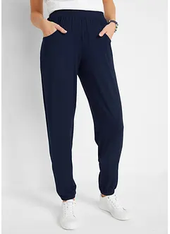 Pantalon en jersey léger avec ceinture confortable et chevilles élastiques, bonprix