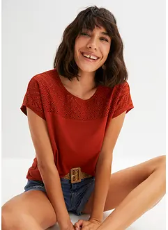 T-shirt à broderie anglaise, bonprix