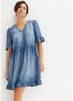 Robe en jean avec volants, bonprix
