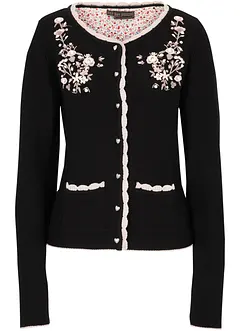 Hübsche Trachten-Strickjacke mit Stickerei, bonprix