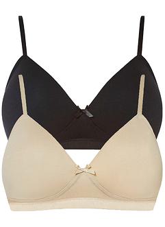 Schalen-BH ohne Bügel mit Bio-Baumwolle (2er Pack), bpc bonprix collection