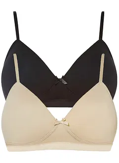 Schalen-BH ohne Bügel mit Bio-Baumwolle (2er Pack), bonprix