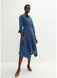 Robe en jean avec pans à la base, bonprix