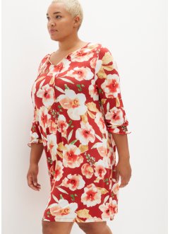 Jersey-Tunika-Kleid mit Bindedetail am Ausschnitt, Knieumspielend, bpc bonprix collection