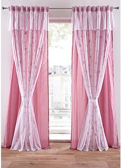 Vorhang 2lagig mit Stickerei inkl.Raffhalter (1er Pack), bpc living bonprix collection