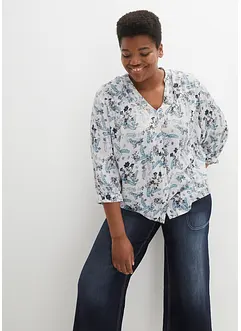Crinkle-Bluse aus fließender Viskose, bonprix