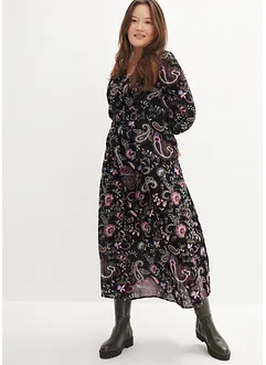 Maxikleid mit Smock-Einsätzen, bonprix