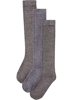 Lot de 3 paires de chaussettes thermo hautes sous-genou avec intérieur éponge doux, bonprix