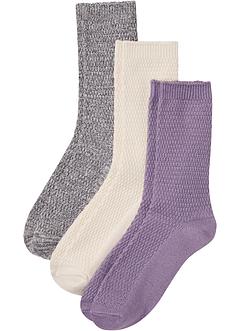 Lot de 3 paires de chaussettes douillettes avec motif structuré, bpc bonprix collection