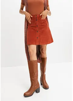 Stretch-Cordrock mit Knopfleiste, bonprix
