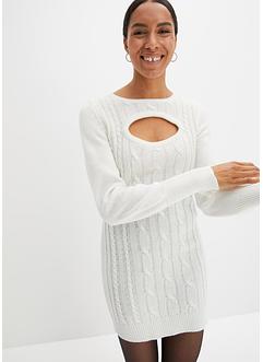 Robe courte en maille torsadée avec découpe, RAINBOW