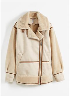 Sherling Jacke in Velourslederimitat, RAINBOW