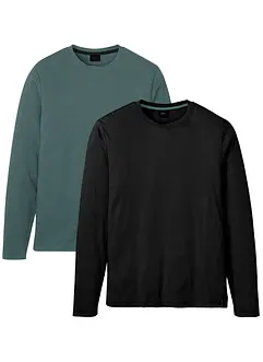 Lot de 2 T-shirts manches longues, bonprix