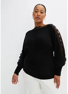 Pull avec dentelle, bonprix