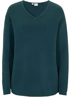 Milano Rib Pullover mit V-Ausschnitt, bonprix