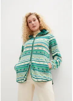 Kapuzen-Fleecejacke mit Norweger-Muster, bonprix