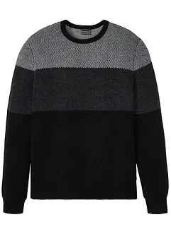 Pull col rond style color block, bonprix