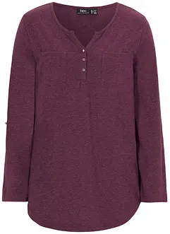 Baumwoll-Henleyshirt mit Knopfleiste, bonprix