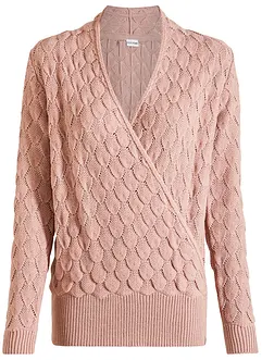 Ajour-Pullover in Wickeloptik, bonprix