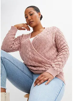 Pull ajouré style cache-cœur, bonprix