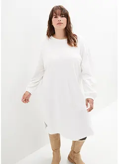 Sweatkleid mit Ballonärmeln und Schlitz, bonprix