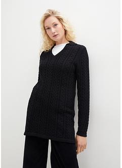 Weiter Baumwoll-Pullover mit Polokragen, bpc bonprix collection