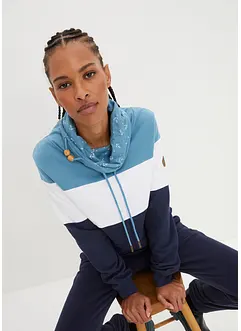 Sweatshirt mit bedrucktem Kragen aus reiner Baumwolle, bonprix