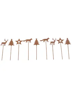 Deko-Objekt Stecker mit weihnachtlichen Motiven (9er Pack), bonprix