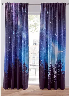 Verdunkelungsvorhang mit recyceltem Polyester mit Druck (2er Pack), bonprix