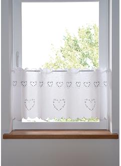 Scheibengardine mit recyceltem Polyester mit Stickerei, bpc living bonprix collection