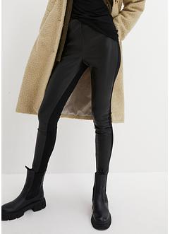 Leggings mit Lederimitat Einsatz, bpc bonprix collection